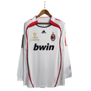 Camisa Retrô Milan II Away 2006/07 Manga Longa Masculino Branco